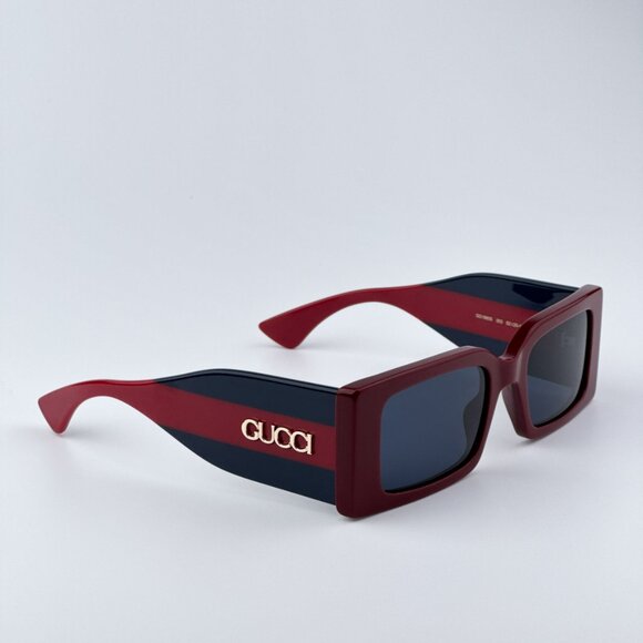 Gucci Men BRAND NEW Sunglasses Burgundy Blue Rectangular GG1860S 003 - Picture 4 of 9